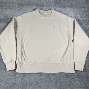 Champion‎ Reverse Weave Sweatshirt Men's Large Beige Crew Neck